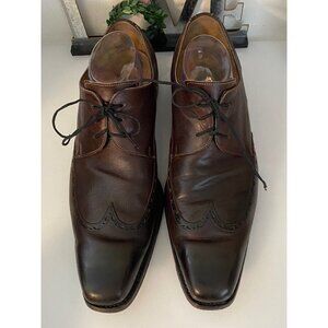 Calzoleria Harris Italy Barney's NY Handmade Oxford Wing Tip Dress Shoes Sz 10.5